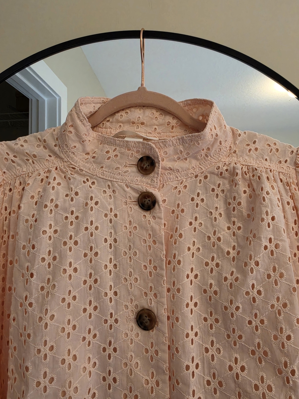 NWT H&M Peach Eyelet Puff Sleeve Jacket - Picture 4 of 6